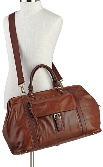 Vintage Fossil Brand Brown Leather Duffle Bag - Yourgreatfinds