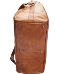 Sharo Leather Bags Brown Leather Duffle Bag