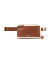 ZOOBEETLE Paris Ny Leather And Canvas Belt Bag