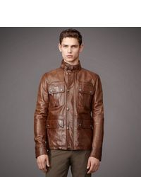 Brown Leather Field Jacket