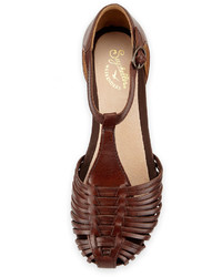 Seychelles Into Thin Air Strappy Leather Sandal Brown