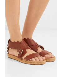 Chloé Lauren Scalloped Leather Espadrille Sandals