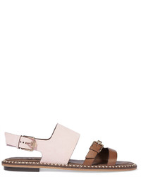 Tod's Leather And Suede Sandals Brown