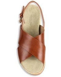 Michael Kors Michl Kors Collection Halle Leather Crisscross Flat Sandals