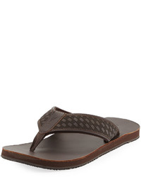 Tommy Bahama Castro Woven Flat Thong Sandal Dark Brown