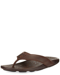 OluKai Waimea Leather Thong Sandal