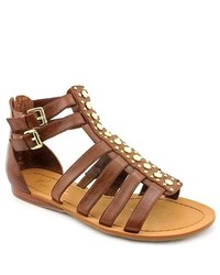 Marc Fisher Grande Brown Leather Gladiator Sandals Shoes
