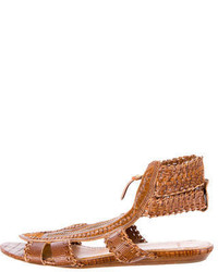 Givenchy Suede Trimmed Leather Sandals