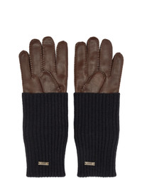 AMI Alexandre Mattiussi Brown Leather Gloves