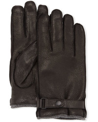 Portolano Cashmere Lined Leather Gloves With Snap