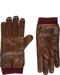 Christophe Fenwick Antiqued Notch Gloves Brown