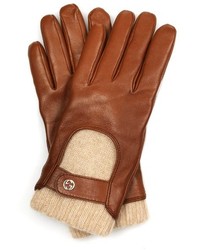 Gucci Leather And Cashmere Gloves