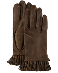 Rebecca Minkoff Leather Mini Tassel Gloves Olive