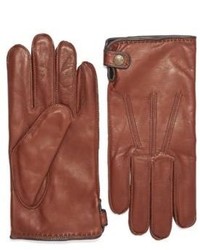 Black Brown 1826 Leather Whipstitched Gloves