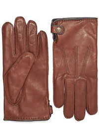 Black Brown 1826 Leather Whipstitched Gloves