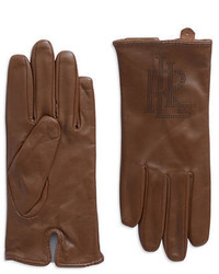 Lauren Ralph Lauren Logo Peforated Leather Gloves