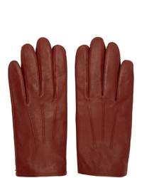 Hugo Red Leather Gloves