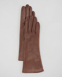 Portolano Silk Lined Four Button Gloves Tan