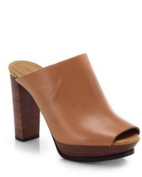 See by Chloe Block Heeled Leather Mule Sandals