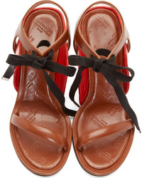 Maison Margiela Brown Leather Heeled Sandals