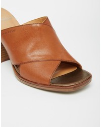 Vagabond Lea Tan Leather Heeled Mule Sandals