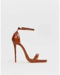 SIMMI Shoes Simmi London Sheena Espresso Barely There Heeled Sandals