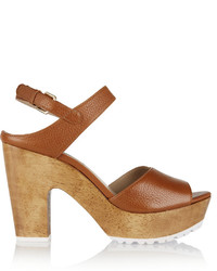 Diane von Furstenberg Tiber Too Textured Leather Platform Sandals