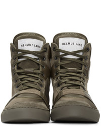 Helmut Lang Brown Heritage High Top Sneakers