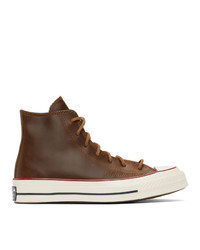 Converse Brown Leather Chuck 70 Hi Sneakers