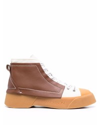 JW Anderson Leather And Canvas High Top Sneakers