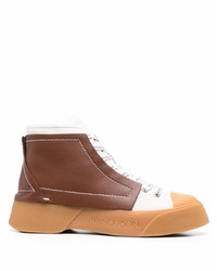 JW Anderson Leather And Canvas High Top Sneakers