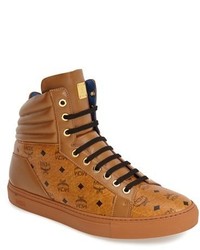 MCM Leather Coated Canvas Sneaker