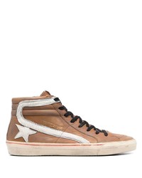 Golden Goose Leather Slide Hi Top Sneakers