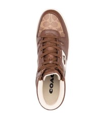 Coach Side Logo Patch High Top Sneakers