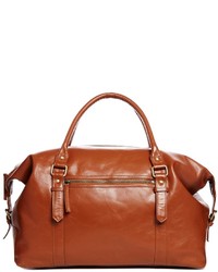 Asos Brand Leather Carryall In Tan