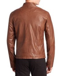 Cole Haan Leather Zip Up Jacket