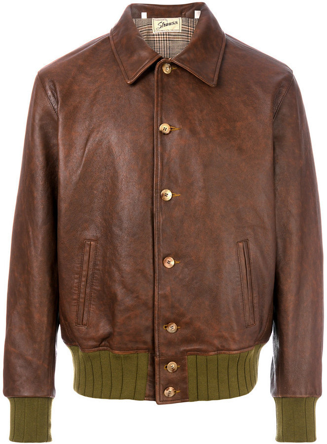 levi's brown leather jacket