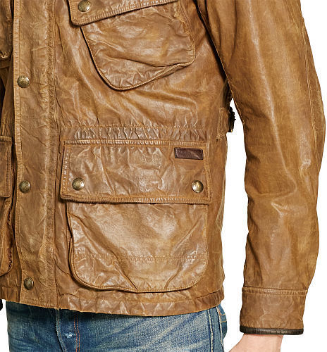 ralph lauren waxed biker jacket