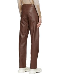 Misbhv Brown Faux Leather Trousers