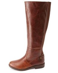 Charlotte Russe Back Gored Knee High Riding Boots