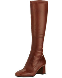 Prada Leather 55mm Knee Boot Brown