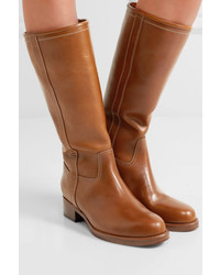 Etro Leather Knee Boots Tan