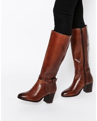 Ravel Strap Leather Heeled Knee Boots