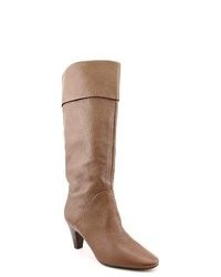Tahari Gentry Brown Leather Fashion Knee High Boots