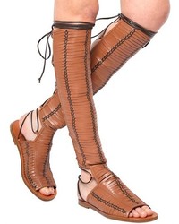 Laser Cut Leather Gladiator Sandals