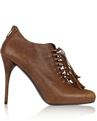 Balmain Adict Lace Up Leather Ankle Boots