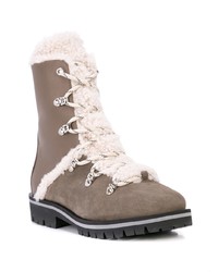 Yves Salomon Shearling Lace Up Boots