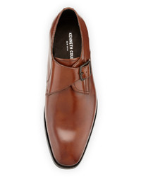 Kenneth Cole 1 Way Ticket Monk Strap Leather Loafer Cognac