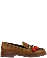 Tod's 20mm Leather Loafers W Tassels