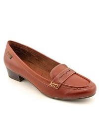 Bass Dahna Brown Narrow Moc Faux Leather Loafers Shoes